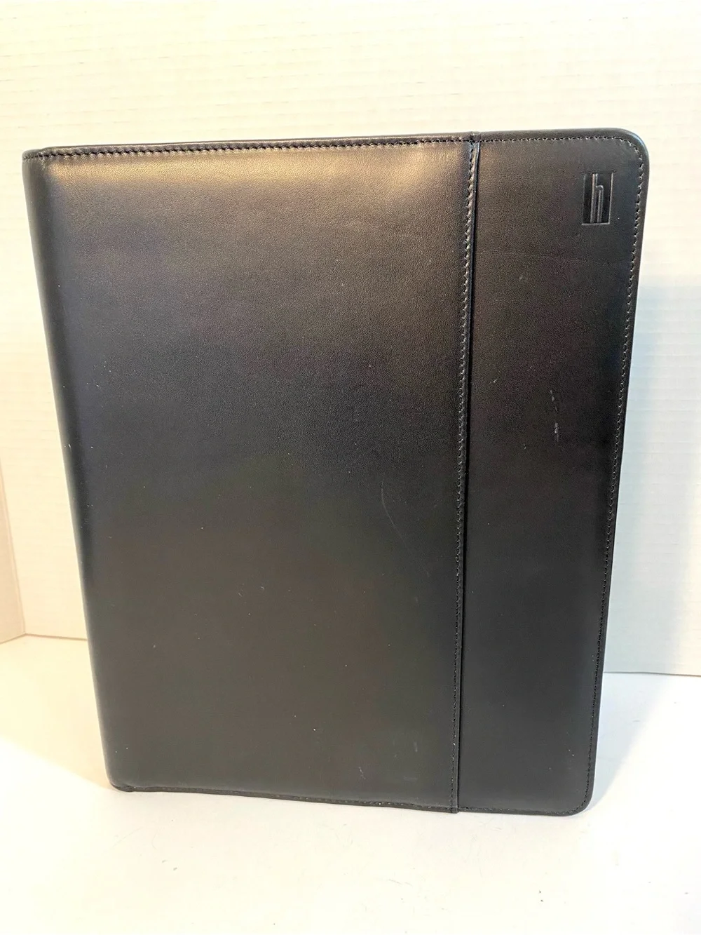 HARTMANN Black Leather Padfolio Tablet Pad Holder